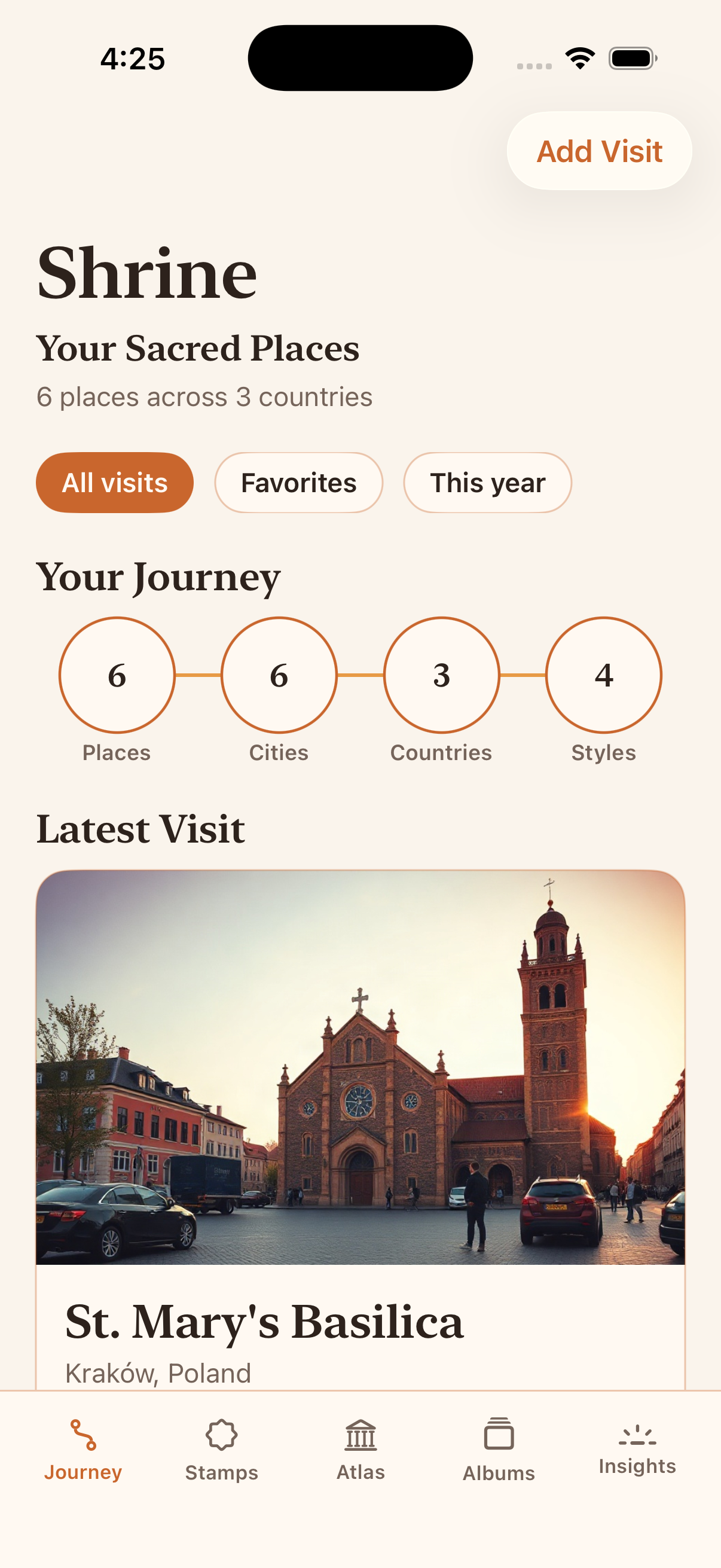 Journey screen